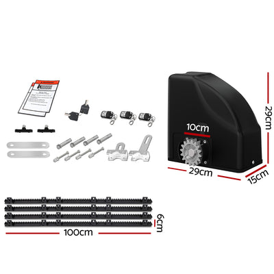 LockMaster Automatic Sliding Gate Opener Kit 4M 600KG