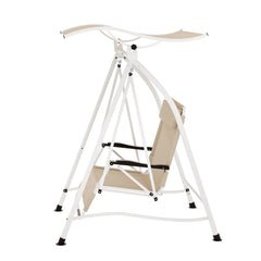 Gardeon Outdoor Swing Chair Garden Lounger Furniture Canopy 2 Seater Beige
