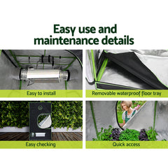 Green Fingers Grow Tent Light Kit 100x100x200CM 2200W LED Full Spectrum