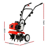Giantz 63CC Tiller Garden Cultivator Rototiller 4 Blades Soil Plower Rotary Hoe