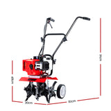 Giantz 72CC Tiller Garden Cultivator Rototiller 4 Blades Soil Plower Mini Rotary Hoe