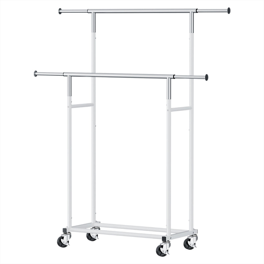 Artiss Clothes Rack Double Rod Airer Rail Coat Stand Adjustable Hanger