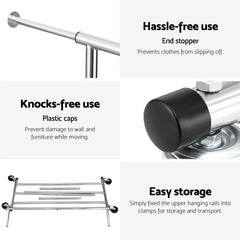 Artiss Clothes Rack Airer Rail Coat Stand Adjustable Hanger