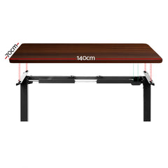 Artiss Standing Desk Motorised Walnut 140CM