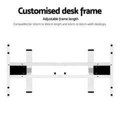 Artiss Standing Desk Frame Only Dual Motor Motorised White