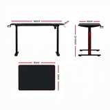 Artiss Electric Gaming Desk RGB Sit Stand Height Adjustable Table Black