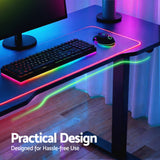 Artiss Electric Gaming Desk RGB Sit Stand Height Adjustable Table Black