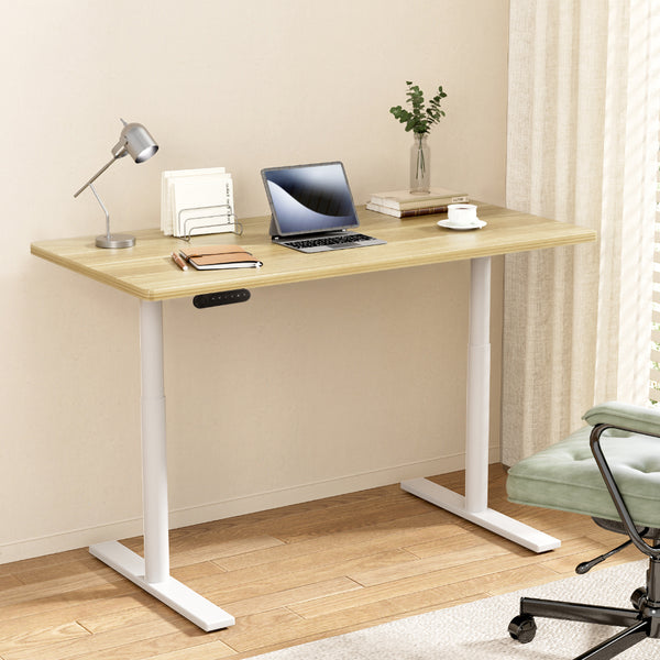 Artiss Standing Desk Motorised Electric Dual Motor 120CM White Oak