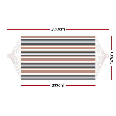 Gardeon Hammock Bed Outdoor Camping Hammocks Beige Grey
