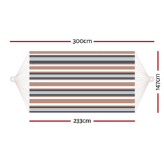 Gardeon Hammock Bed Outdoor Camping Hammocks Beige Grey