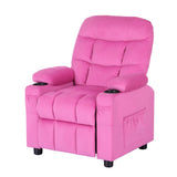 Keezi Kids Recliner Chair Pink Velvet Sofa Lounge Couch Children Charis Armchair