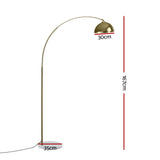 Artiss Modern Arched Floor Lamp Gold Brass Standing Heavy-Duty Marble Base for Living Room Bedroom