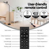 Artiss LED Floor Lamp with Remote Control & 4 Color Temperature Reading Living Room Bedroom Office