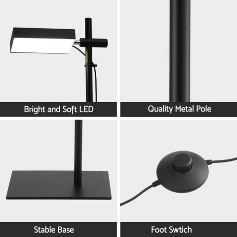Artiss LED Floor Lamp, Modern Reading Lamp 360~ Rotating Adjustable Light Head,12W Standing Lamp for Living Room, Bedroom Office