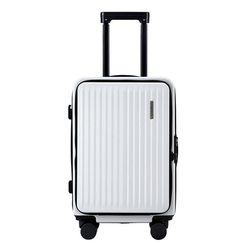 Wanderlite 20" Luggage Suitcase Front Pocket Travel Carry On Dual TSA White