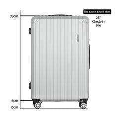Wanderlite 28-inch Luggage Set with TSA Lock�ABS Hard Shell Travel Suitcase Organiser Luggage Case Light Grey