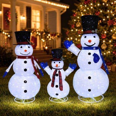 Jingle Jollys Christmas Lights 330 LED Fairy Light 3pcs Snowman Decorations Set