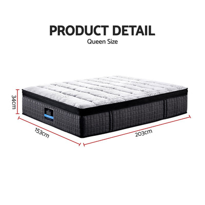 Giselle Bedding 34cm Mattress 9 Zone Latex Foam Queen