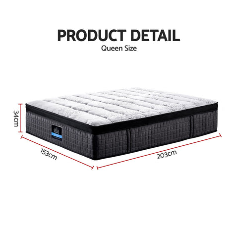 Giselle Bedding 34cm Mattress 9 Zone Latex Foam Queen