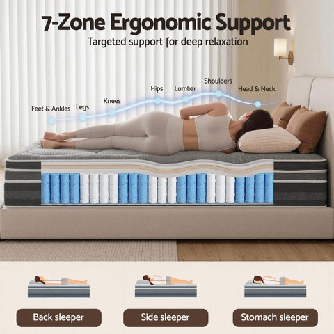 Giselle Mattress 35cm Hybrid Pocket Spring Euro Top Double
