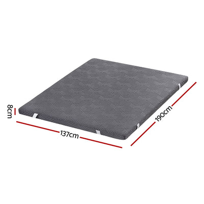 Giselle 8cm Memory Foam Mattress Topper Gel Dual Layer Foam Bamboo Double