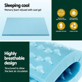 Giselle Bedding Memory Foam Mattress Topper Ventilated Cool Gel 8cm King