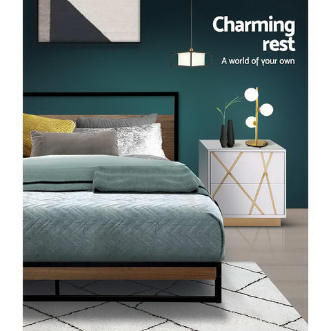 Artiss Bed Frame Double Size Metal Bed Frame DANE