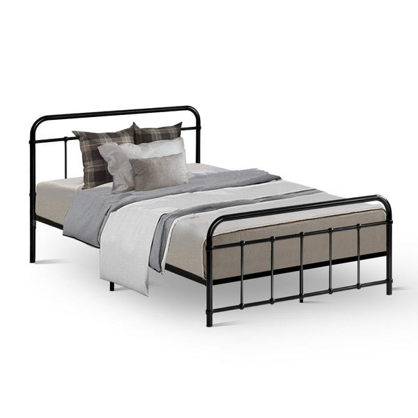 Artiss Bed Frame Metal Bed Frame LEO - King Single(Black)