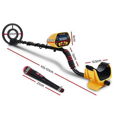 Metal Detector 180MM Deep Sensitive Water Resistant Pinpointer Treasure Hunter Yellow