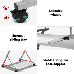Artiss Computer Desk Keyboard Tray Shelf White 60CM