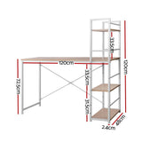 Artiss Computer Desk Shelf Oak 120CM