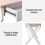 Artiss Computer Desk Drawer Oak 100CM