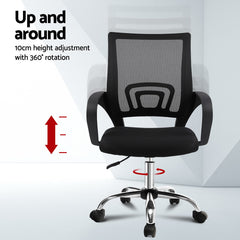 Artiss Computer Desk Mesh Office Chair Set Foldable Home Study Table Black