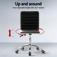 Artiss Computer Desk Office Chair PU Leather Set Foldable Home Study Table Black