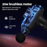 Everfit Massage Gun 30 Speed 8 Heads Vibration Muscle Massager Chargeable Black