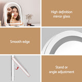 Embellir Makeup Mirror 35x45cm Dressing Vanity LED Stripe Light with 5x Magnification Rotation White Arch