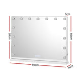 Embellir Bluetooth Makeup Mirror 80x58cm Hollywood Vanity with LED Light Wall