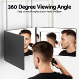 Embellir Trifold Mirror Makeup Portable with Height Adjustable 3 Way Telescoping Hook Hair Cutting Styling
