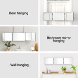 Embellir Trifold Mirror Makeup Portable with Height Adjustable 3 Way Telescoping Hook Hair Cutting Styling