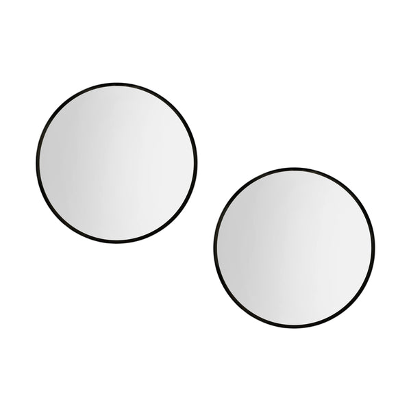 Embellir 2 Wall Mirror Makeup 50cm Home Decor Framed Mirrors Bathroom Round Black