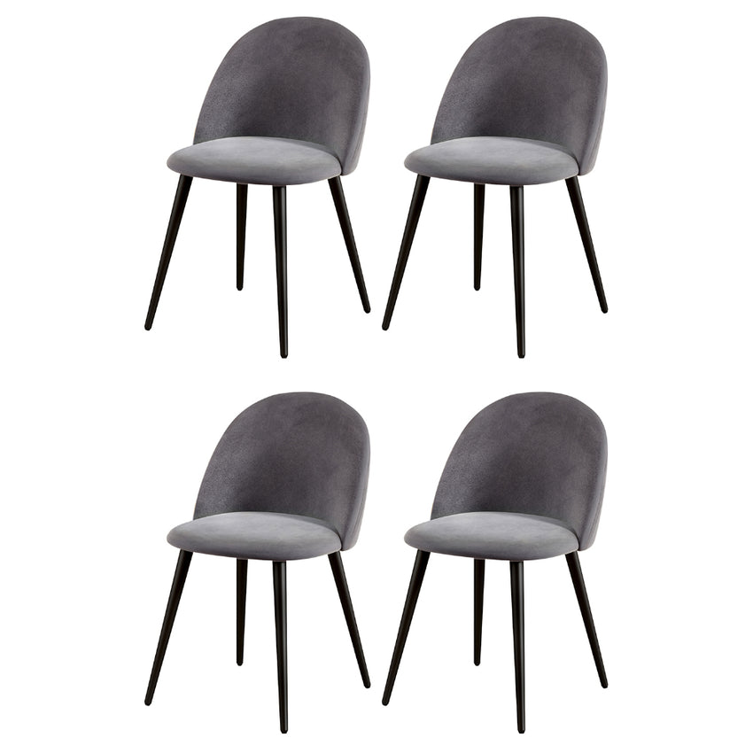 Artiss Dining Chairs Set of 4 Velvet Solid Curved Dark Grey