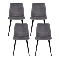 Artiss Dining Chairs Set of 4 Velvet Horizontal Slope Grey