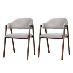 Artiss Dining Chairs Set of 2 Linen Hollow Armchair Grey