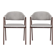 Artiss Dining Chairs Set of 2 Linen Hollow Armchair Grey