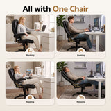 Artiss 8 Point Massage Office Chair Heated Seat Recliner PU Black