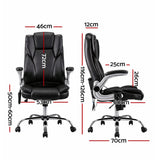 Artiss 8 Point Massage Office Chair PU Leather Black