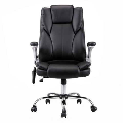 Artiss 8 Point Massage Office Chair PU Leather Black