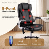 Artiss 8 Point Massage Office Chair PU Leather Black