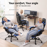 Artiss 2 Point Massage Gaming Office Chair Footrest Blue