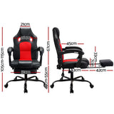 Artiss 2 Point Massage Gaming Office Chair PU Leather Red